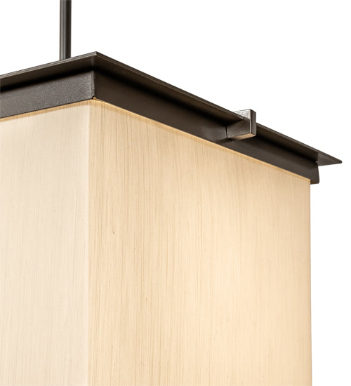 Meyda Lighting Spalding 18"Sq 2-Light Bronze Metallic Pendant Light With Eggshell Textrene & Creme Carrara Idalight Shade