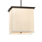 Meyda Lighting Spalding 18"Sq 2-Light Bronze Metallic Pendant Light With Eggshell Textrene & Creme Carrara Idalight Shade