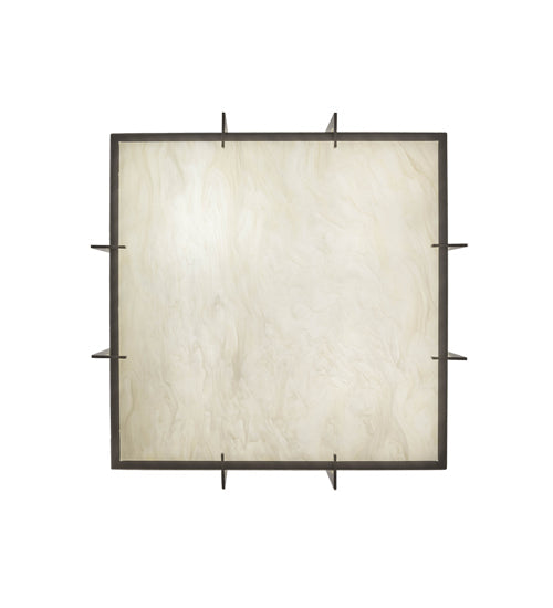 Meyda Lighting Spalding 34" 4-Light Bronze Metallic Pendant Light With Creme Carrara Idalight Shade