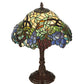 Meyda Lighting Spiral Grape 19" Mahogany Bronze Accent Table Lamp With Multi-Colored Shade Glass