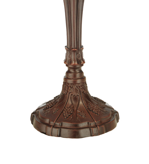 Meyda Lighting Spiral Grape 19" Mahogany Bronze Accent Table Lamp With Multi-Colored Shade Glass