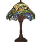 Meyda Lighting Spiral Grape 19" Mahogany Bronze Accent Table Lamp With Multi-Colored Shade Glass