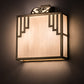 Meyda Lighting Spire 12" 2-Light Natural Brass Wall Sconce With White Art Shade Glass