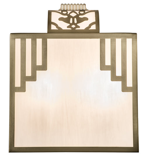 Meyda Lighting Spire 12" 2-Light Natural Brass Wall Sconce With White Art Shade Glass