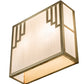 Meyda Lighting Spire 12" 2-Light Natural Brass Wall Sconce With White Art Shade Glass