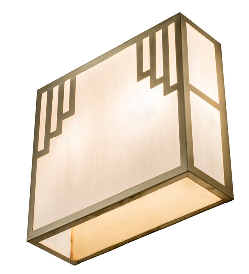 Meyda Lighting Spire 12" 2-Light Natural Brass Wall Sconce With White Art Shade Glass