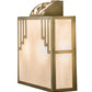 Meyda Lighting Spire 12" 2-Light Natural Brass Wall Sconce With White Art Shade Glass