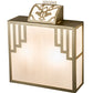 Meyda Lighting Spire 12" 2-Light Natural Brass Wall Sconce With White Art Shade Glass