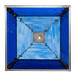 Meyda Lighting Split Mission 21" Craftsman Brown On Brass Frame With Dark Blue & Light Blue Opal Glass