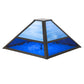Meyda Lighting Split Mission 21" Craftsman Brown On Brass Frame With Dark Blue & Light Blue Opal Glass