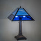 Meyda Lighting Split Mission 24" 2-Light Mahogany Bronze Table Lamps With Blue Shade Glass