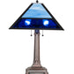 Meyda Lighting Split Mission 24" 2-Light Mahogany Bronze Table Lamps With Blue Shade Glass