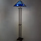 Meyda Lighting Split Mission 62" 2-Light Mahogany Bronze Floor Lamp With Blue Shade Glass