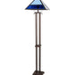 Meyda Lighting Split Mission 62" 2-Light Mahogany Bronze Floor Lamp With Blue Shade Glass