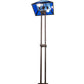 Meyda Lighting Split Mission 62" 2-Light Mahogany Bronze Floor Lamp With Blue Shade Glass