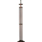 Meyda Lighting Split Mission 62" 2-Light Mahogany Bronze Floor Lamp With Blue Shade Glass