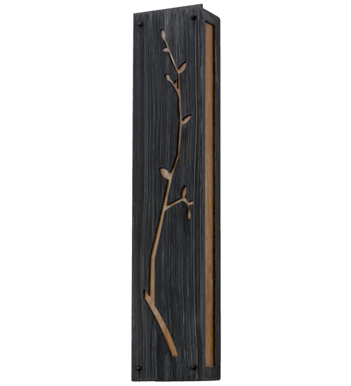 Meyda Lighting Sprig 5" LED Antique Iron Gate Wall Sconce With Ambra Siena Idalight Shade Glass