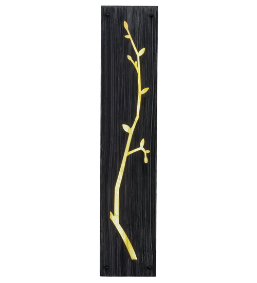 Meyda Lighting Sprig 5" LED Antique Iron Gate Wall Sconce With Ambra Siena Idalight Shade Glass