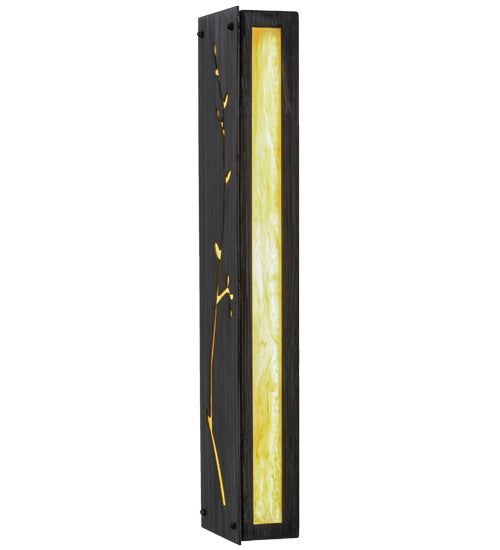 Meyda Lighting Sprig 5" LED Antique Iron Gate Wall Sconce With Ambra Siena Idalight Shade Glass