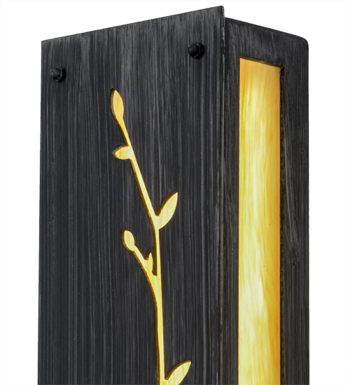 Meyda Lighting Sprig 5" LED Antique Iron Gate Wall Sconce With Ambra Siena Idalight Shade Glass