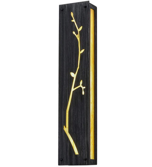 Meyda Lighting Sprig 5" LED Antique Iron Gate Wall Sconce With Ambra Siena Idalight Shade Glass
