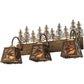 Meyda Lighting Spruce Pine 28" 3-Light Antique Copper Vanity Light With Silver Mica Shade Glass