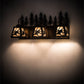 Meyda Lighting Spruce Pine 28" 3-Light Dark Burnished Antique Copper Vanity Light With Creme Carrare Idalight Shade Glass