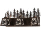 Meyda Lighting Spruce Pine 28" 3-Light Dark Burnished Antique Copper Vanity Light With Creme Carrare Idalight Shade Glass