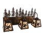 Meyda Lighting Spruce Pine 28" 3-Light Dark Burnished Antique Copper Vanity Light With Creme Carrare Idalight Shade Glass