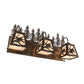 Meyda Lighting Spruce Pine 28" 3-Light Dark Burnished Antique Copper Vanity Light With Creme Carrare Idalight Shade Glass