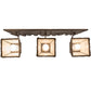 Meyda Lighting Spruce Pine 28" 3-Light Dark Burnished Antique Copper Vanity Light With Creme Carrare Idalight Shade Glass