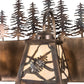 Meyda Lighting Spruce Pine 28" 3-Light Dark Burnished Antique Copper Vanity Light With Creme Carrare Idalight Shade Glass