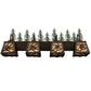 Meyda Lighting Spruce Pine 35" 4-Light Mahogany Bronze Vanity Light With Silver Mica Shade Glass