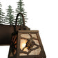 Meyda Lighting Spruce Pine 35" 4-Light Mahogany Bronze Vanity Light With Silver Mica Shade Glass