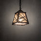 Meyda Lighting Spruce Pine 6"Sq Distressed Rust Mini Pendant Light With Silver Mica Shade Glass