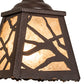 Meyda Lighting Spruce Pine 6"Sq Distressed Rust Mini Pendant Light With Silver Mica Shade Glass