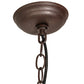 Meyda Lighting Spruce Pine 6"Sq Distressed Rust Mini Pendant Light With Silver Mica Shade Glass