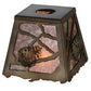 Meyda Lighting Spruce Pine 9" Antique Copper Frame With Silver Mica Shade Glass