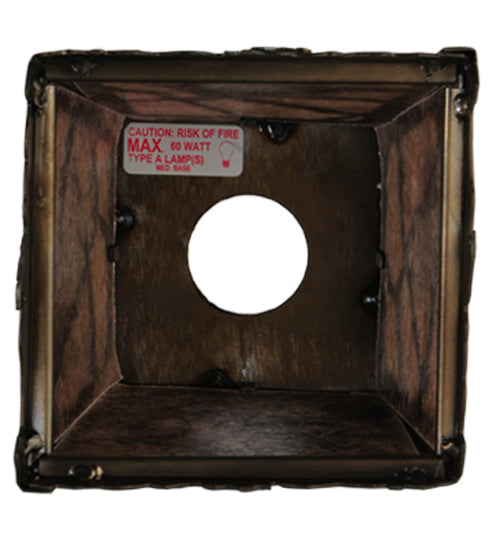 Meyda Lighting Spruce Pine 9" Antique Copper Frame With Silver Mica Shade Glass