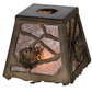 Meyda Lighting Spruce Pine 9" Antique Copper Frame With Silver Mica Shade Glass
