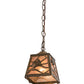 Meyda Lighting Spruce Pine 9" Antique Copper Mini Pendant Light With Silver Mica Shade Glass