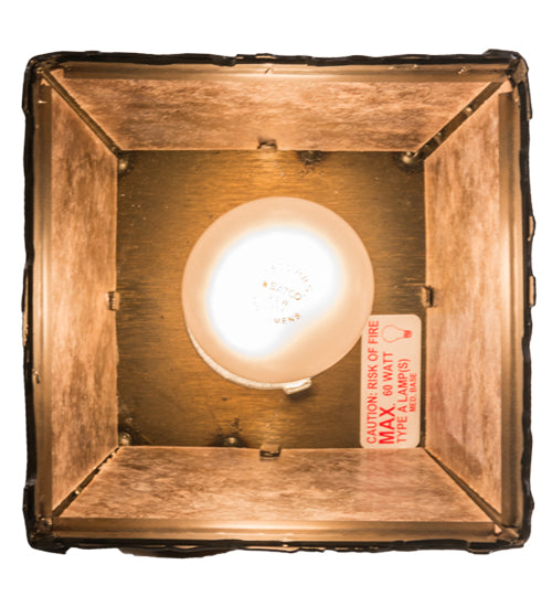 Meyda Lighting Spruce Pine 9" Antique Copper Mini Pendant Light With Silver Mica Shade Glass