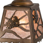 Meyda Lighting Spruce Pine 9" Antique Copper Mini Pendant Light With Silver Mica Shade Glass