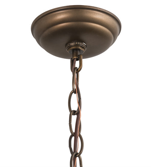 Meyda Lighting Spruce Pine 9" Antique Copper Mini Pendant Light With Silver Mica Shade Glass