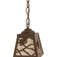 Meyda Lighting Spruce Pine 9" Cafe Noir Mini Pendant Light With Silver Mica Shade Glass