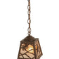 Meyda Lighting Spruce Pine 9" Cafe Noir Mini Pendant Light With Silver Mica Shade Glass