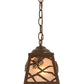 Meyda Lighting Spruce Pine 9" Cafe Noir Mini Pendant Light With Silver Mica Shade Glass