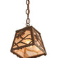 Meyda Lighting Spruce Pine 9" Cafe Noir Mini Pendant Light With Silver Mica Shade Glass