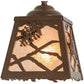 Meyda Lighting Spruce Pine 9" Cafe Noir Mini Pendant Light With Silver Mica Shade Glass