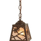 Meyda Lighting Spruce Pine 9" Cafe Noir Mini Pendant Light With Silver Mica Shade Glass